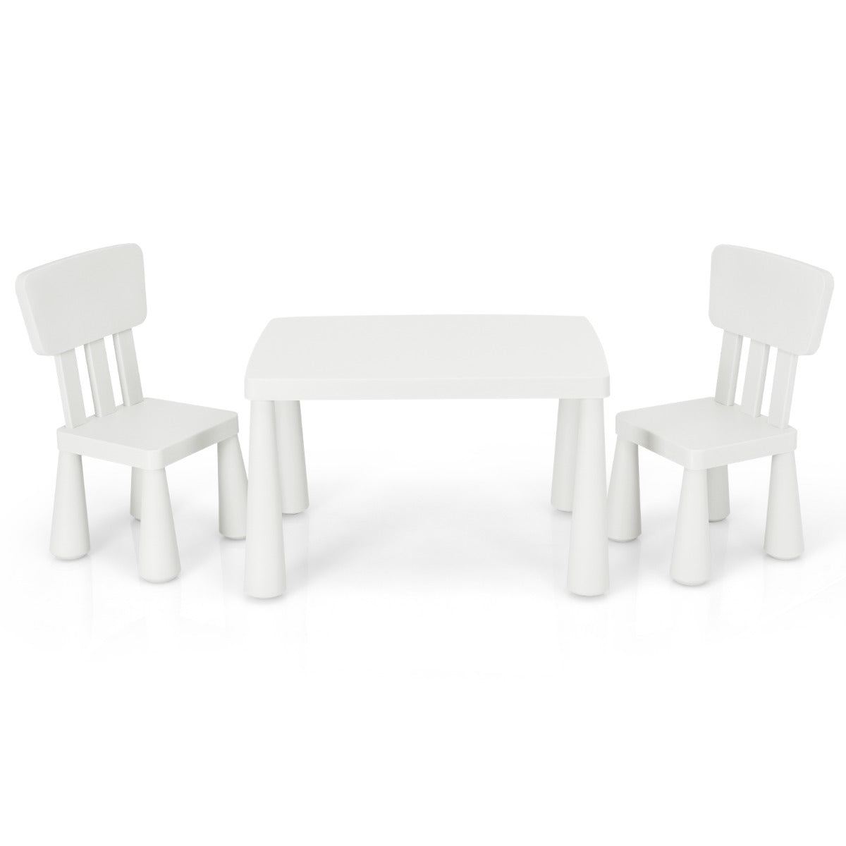 stycken – Barnsittgrupp Barnbord med stolar Barnmöbler av plast – 3 2 – Vit