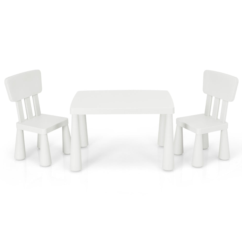 stycken – Barnsittgrupp Barnbord med stolar Barnmöbler av plast – 3 2 – Vit