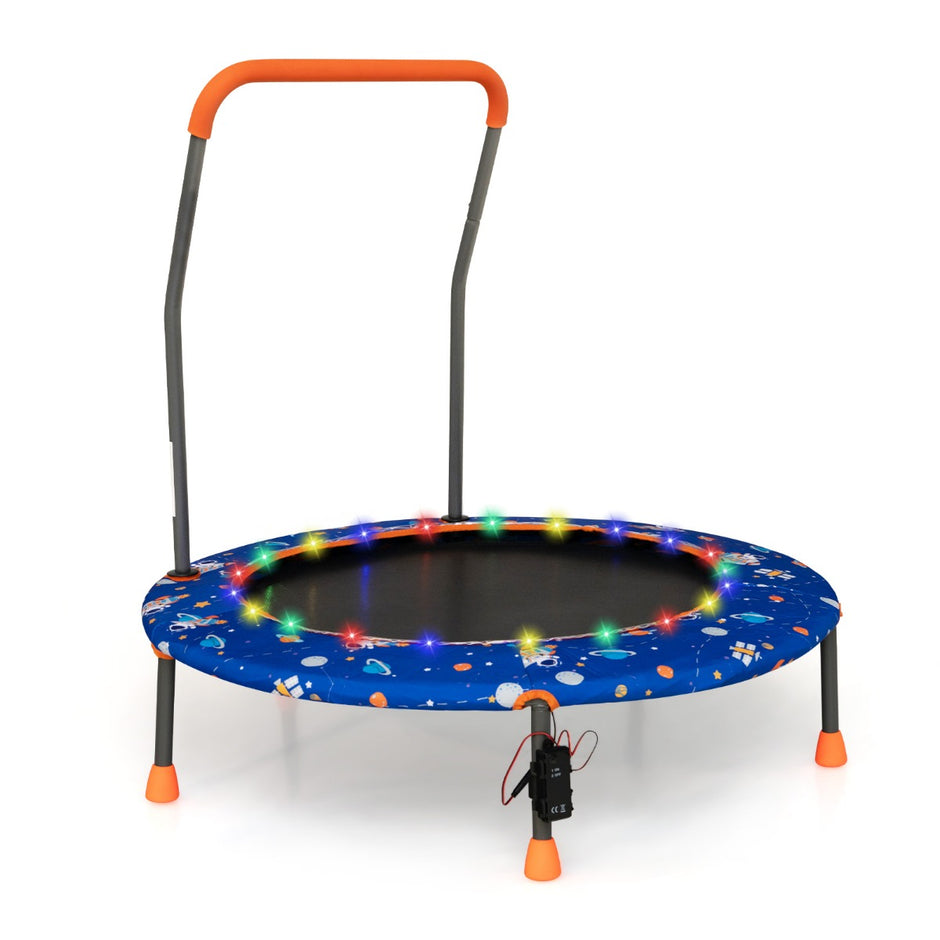 Barnstudsmatta – ministudsmatta med LED belysning ochamp; avtagbart handtag – Ø 92 cm – Blå
