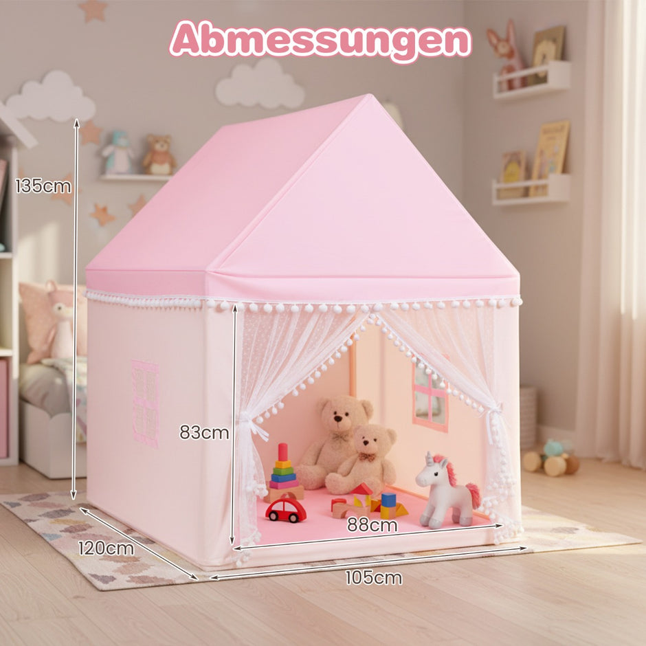 Barntält – lekstuga prinsessa barnlekstält – Rosa