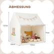 Barntält – för inomhusbarn lekstuga med matta och lampor – 125 x 100 x 127 cm – Beige