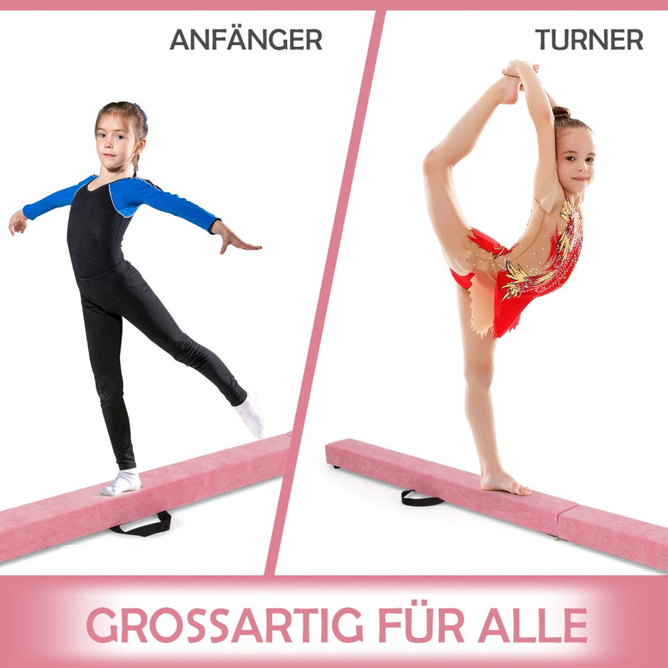 Balansbalk – Gymnastikträning Vikbar Slitstark Fitness – 2,1 m – Rosa