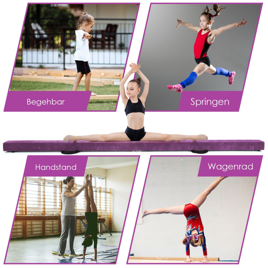 Balansbalk – Gymnastikträning Vikbar Slitstark Fitness – 2,1 m – Lila