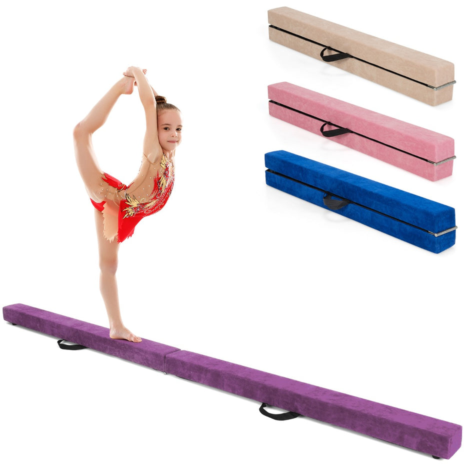 Balansbalk – Gymnastikträning Vikbar Slitstark Fitness – 2,1 m – Lila