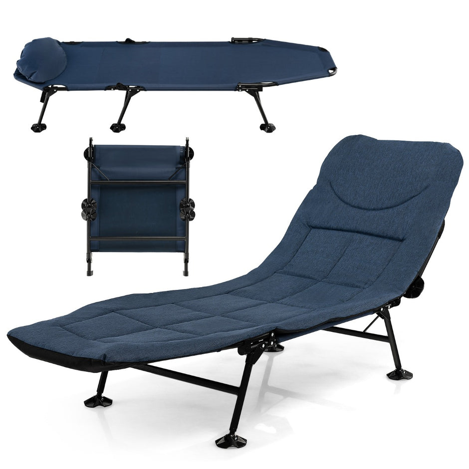 Karpbädd – med avtagbar madrass och vägs justerbart ryggstöd – 6 194 x 66 x 29 cm – Blå