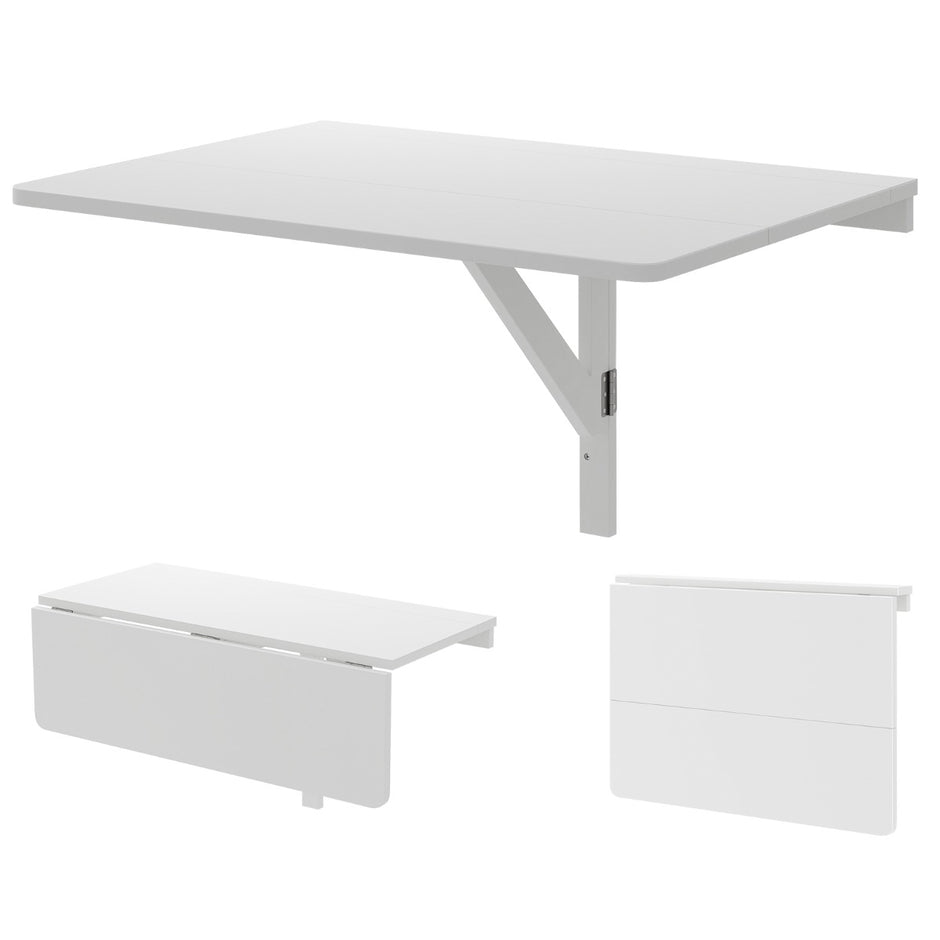 Väggmonterat – hopfällbart bord Platsbesparande – 80 x 60 cm – Vit