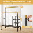 Klädställ – med klädstänger, på hjul, höjdjusterbar, – 2 135 x 54 x 170 cm – Guld