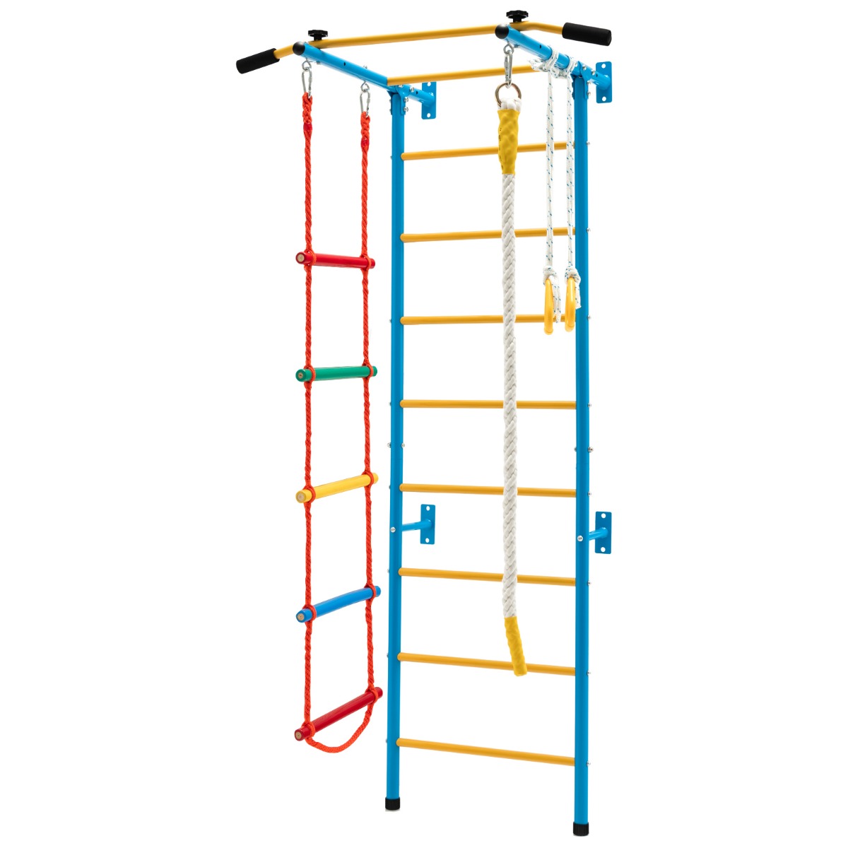 Barns – klättervägg Hemsportutrustning för upp till och – 100 kg 107 x 83 x 223 cm – Blå och gul