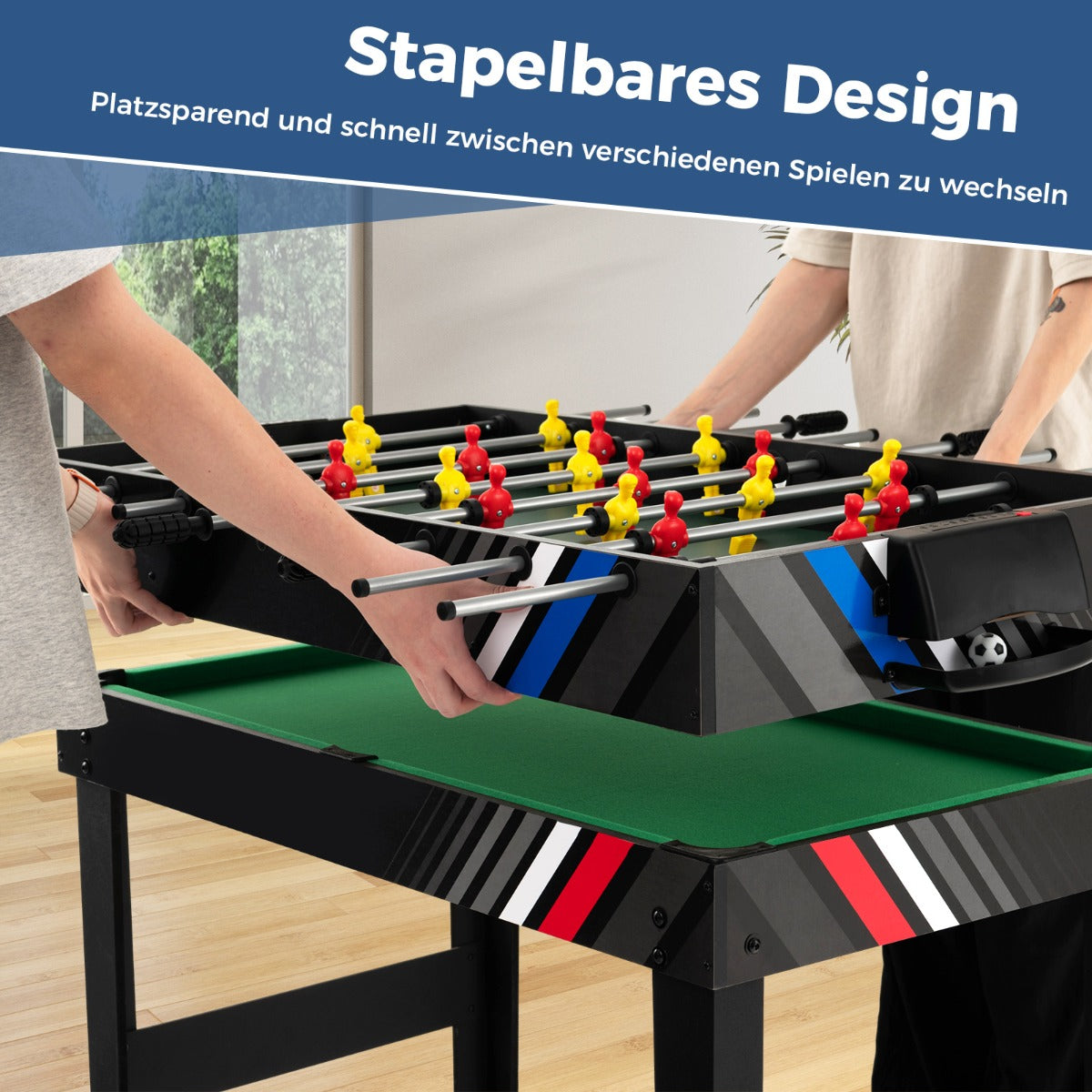 i – Multigame Bord med Fotboll och Biljard Air Hockey Arkadspelset – 4 1 – Svart