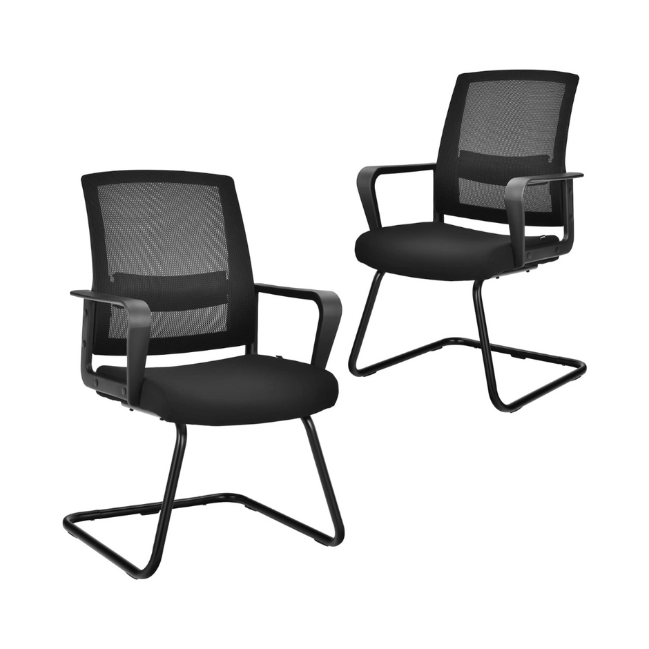 Set – med mesh kontorsstolar ryggstöd upp till lastkapacitet – 2 136 kg 60 x 54,5 x 94 cm – Svart