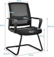Set – med mesh kontorsstolar ryggstöd upp till lastkapacitet – 2 136 kg 60 x 54,5 x 94 cm – Svart