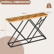Konsollbord – Lantgårds hallbord med geometrisk Metallbasis industriell accentbord Träfärg – 140 cm – Trä