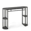 Bartisch – med förvaring, ståbord i marmorlook, modern köksdisk halvrunda hyllor – 4 – Svart