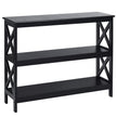 Konsolbord – Sidobord Industriell design med hylla Hallbord – 100 x 33 x 80 cm – Svart