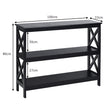 Konsolbord – Sidobord Industriell design med hylla Hallbord – 100 x 33 x 80 cm – Svart