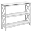 Konsolbord – Sidobord Industriell design med hylla Hallbord – 100 x 33 x 80 cm – Vit