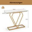 Konsolbord – entrébord smalt hallbord med sidobord i marmorlook för vardagsrum – 100 x 29,5 x 80 cm – Vit