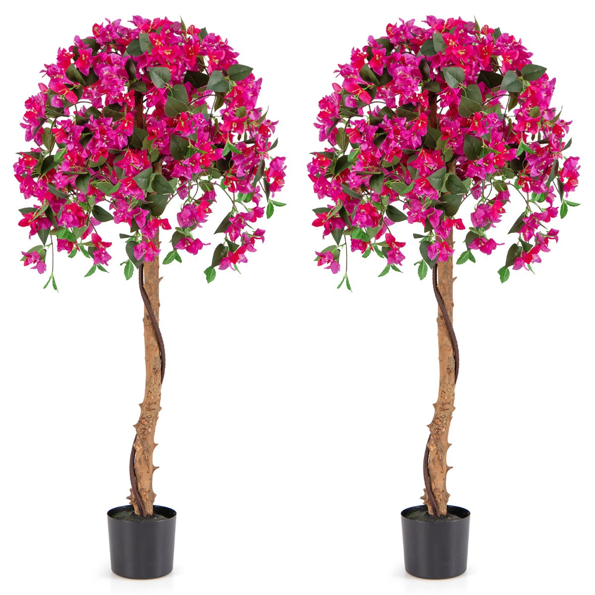 pack – konstträd med blommor konstväxt i kruka konstgjort – 2 135 cm – Grön