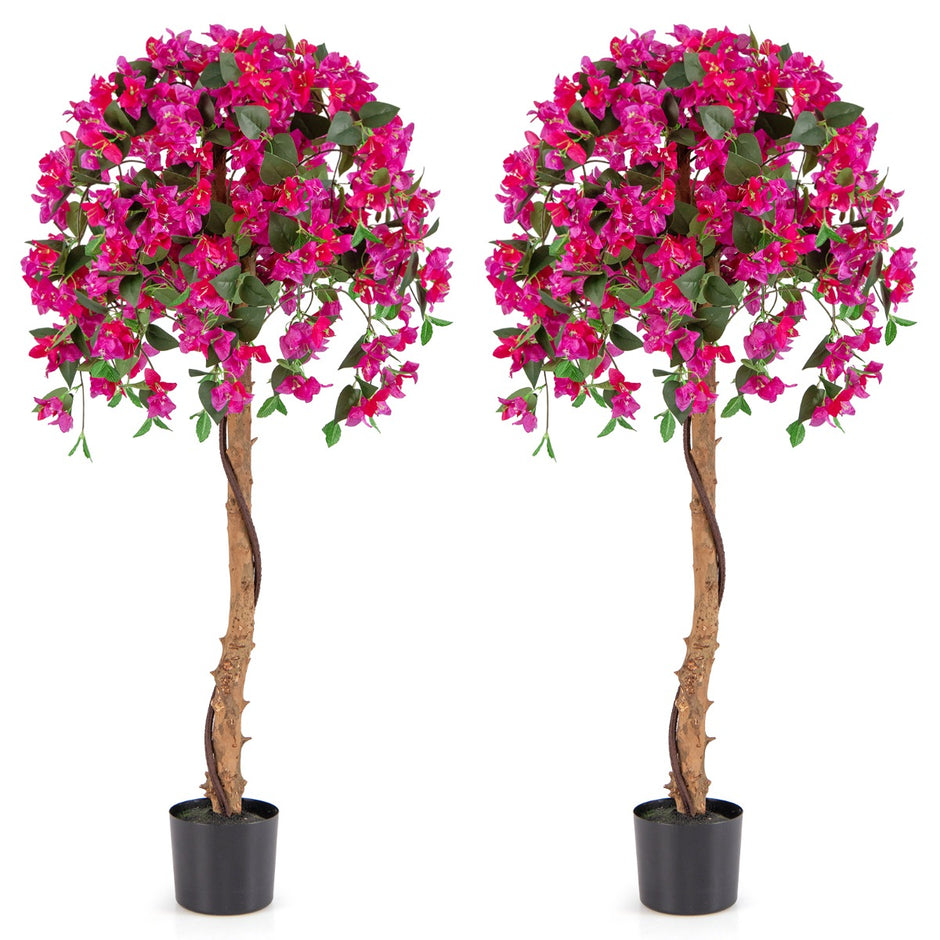 pack – konstträd med blommor konstväxt i kruka konstgjort – 2 135 cm – Grön