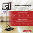 Höjdjusterbart – basketställ Utomhusbasketbåge med stativ – 170-305 cm – Svart