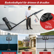 Höjdjusterbart – basketställ Utomhusbasketbåge med stativ – 170-305 cm – Svart