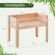 upphöjd – bädd med dräneringshål och transparenta akrylpaneler – 50 L 75 x 46 x 61 cm – Natur