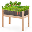 upphöjd – bädd med dräneringshål och transparenta akrylpaneler – 130 L 100 x 59 x 77 cm – Natur