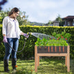 upphöjd – bädd med dräneringshål och transparenta akrylpaneler – 50 L 75 x 46 x 61 cm – Natur