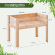 upphöjd – bädd med dräneringshål och transparenta akrylpaneler – 130 L 100 x 59 x 77 cm – Natur