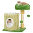 Skrapstolpe – Liten kattträd med plattform Sisal Cat Cave och bollar gröna – 2 – Grön