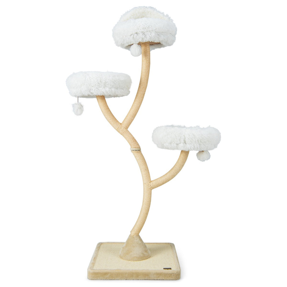 Kattträd – med sisalskrapstolpar och varma viloplatser plyschbollar – 3 178 cm – Beige