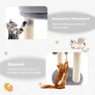 Cat – Tree Scratching Post med mjuk sits Sisal Tower för Cats – Grå