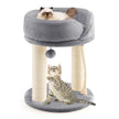 Cat – Tree Scratching Post med mjuk sits Sisal Tower för Cats – Grå