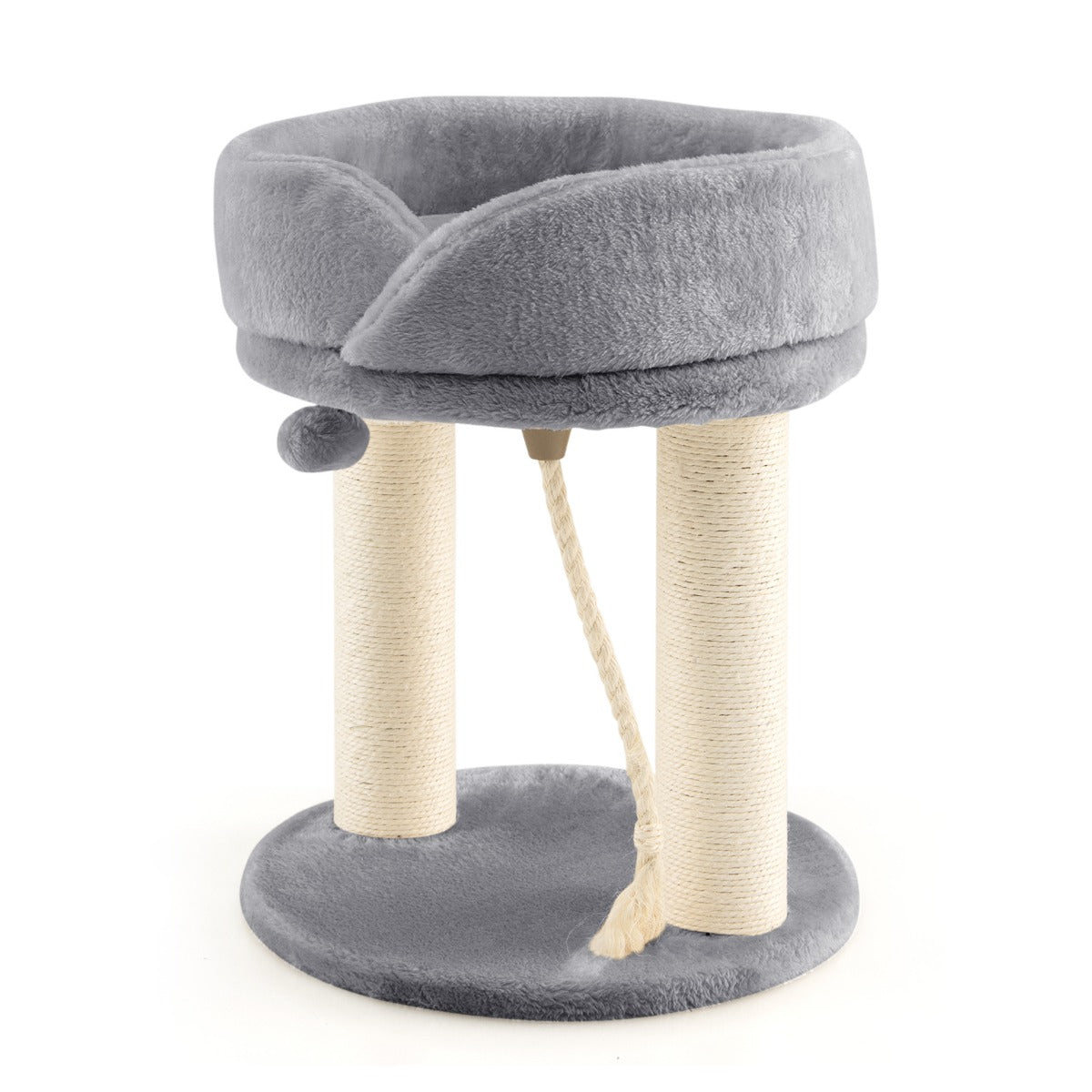 Cat – Tree Scratching Post med mjuk sits Sisal Tower för Cats – Grå