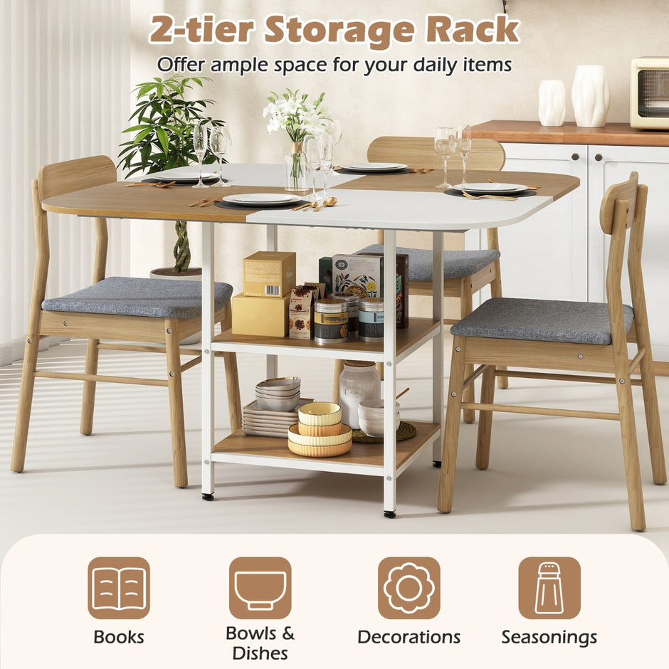 Esstisch – Küchentisch mit Ablagen quadratischer Esszimmertisch für Personen – 2 4 120 x 120 x 77 cm – Kaffe