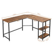 L – format skrivbord hemmakontor med hyllplan kaffebrun + – 2 138 x 138 x 75,5 cm – Brun