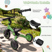 i – Barncykel Barnbalanscykel med avtagbara pedaler justerbar handtag – 5 1 – Grön