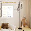 Stående – lampa med st E27 socklar och fotbrytare, modern burskärm – 173 cm 3 – Svart