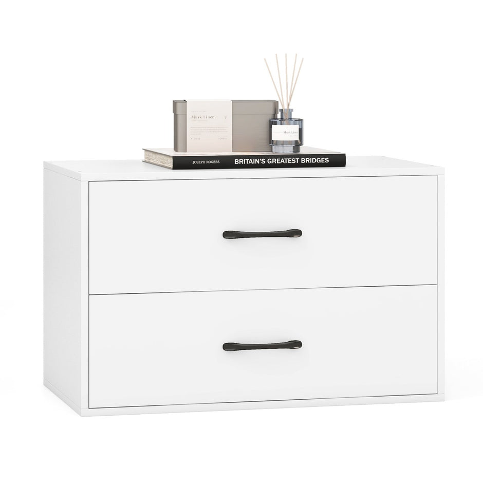 Byrå – med lådor, stapelbar skänk av trä, – 2 60 x 34 x 38 cm – Vit