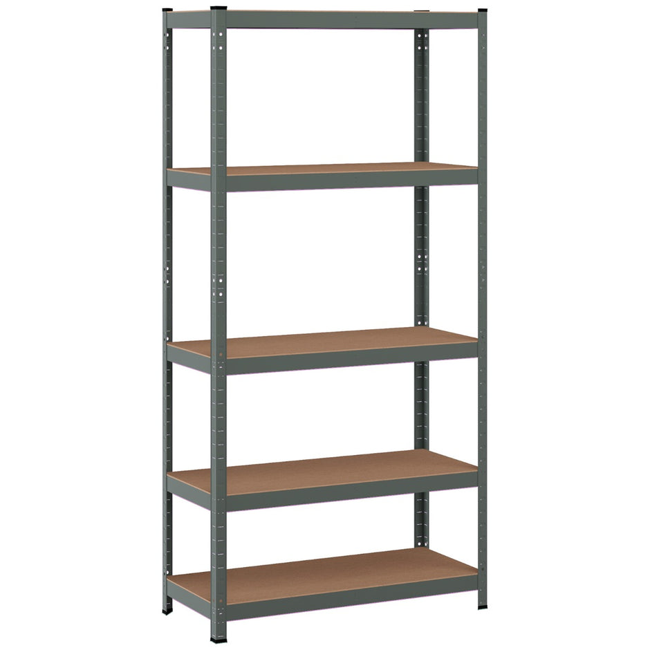 nivåer – Förvaringshylla Heavy Duty Hyllenhet Metallhylla Verkstadshylla – 5 91 x 46 x 183 cm – Grå
