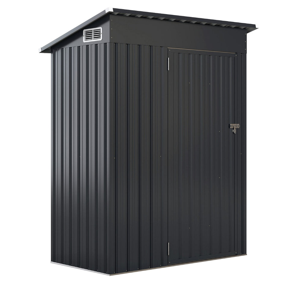 Trädgårdshus – i metall | m³ redskapsbod med taktak – 150 x 90,5 x 185 cm 1,5 – Mörkgrå