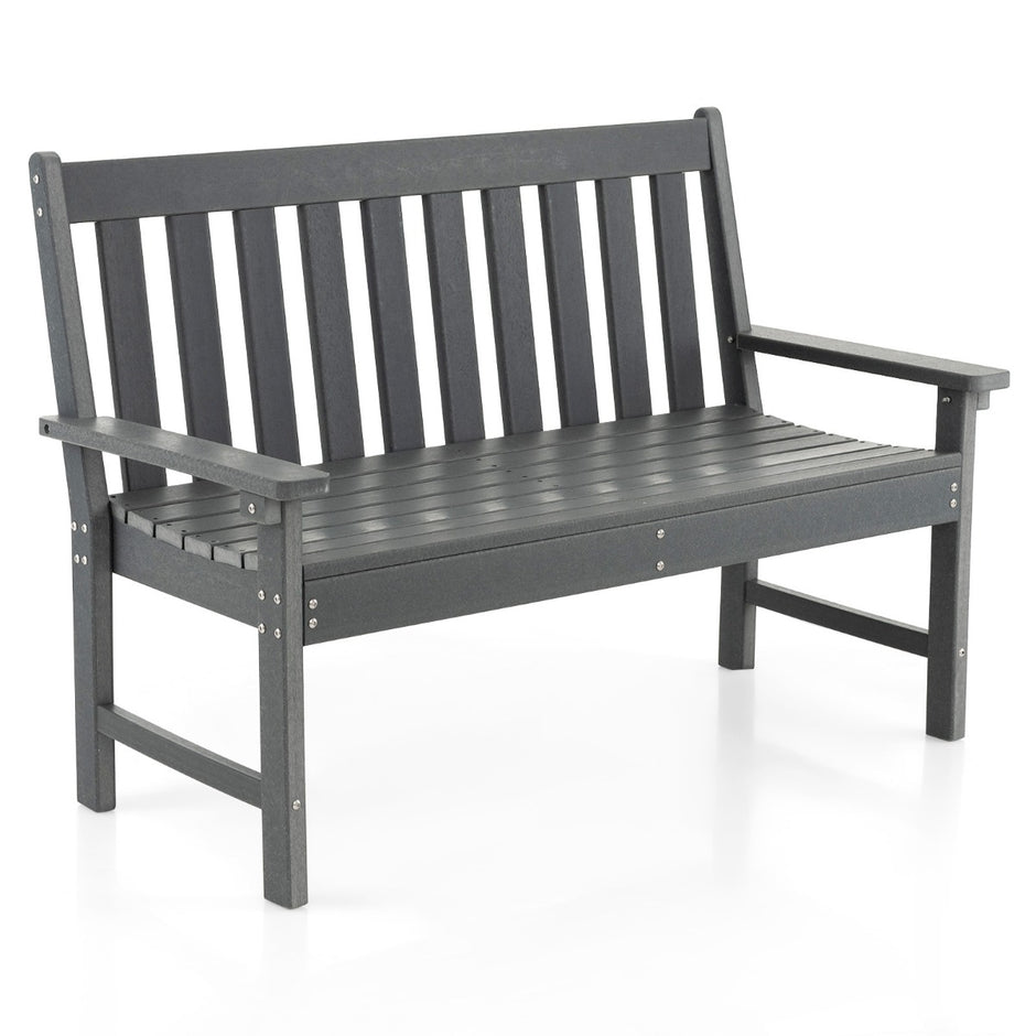 Lång – bänk Allväders Tillverkad av HDPE för sits – 2-3 132 x 65 x 91 cm 132 cm – Grå