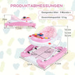 i – Baby Walker med avtagbar lekbräda och fotplatta – 6 1 – Rosa