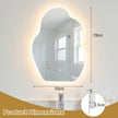 Oregelbunden – badrumsspegel med LED belysning och imma säker minnesfunktion, väggspegel cm. – 70 x 50 – Silver