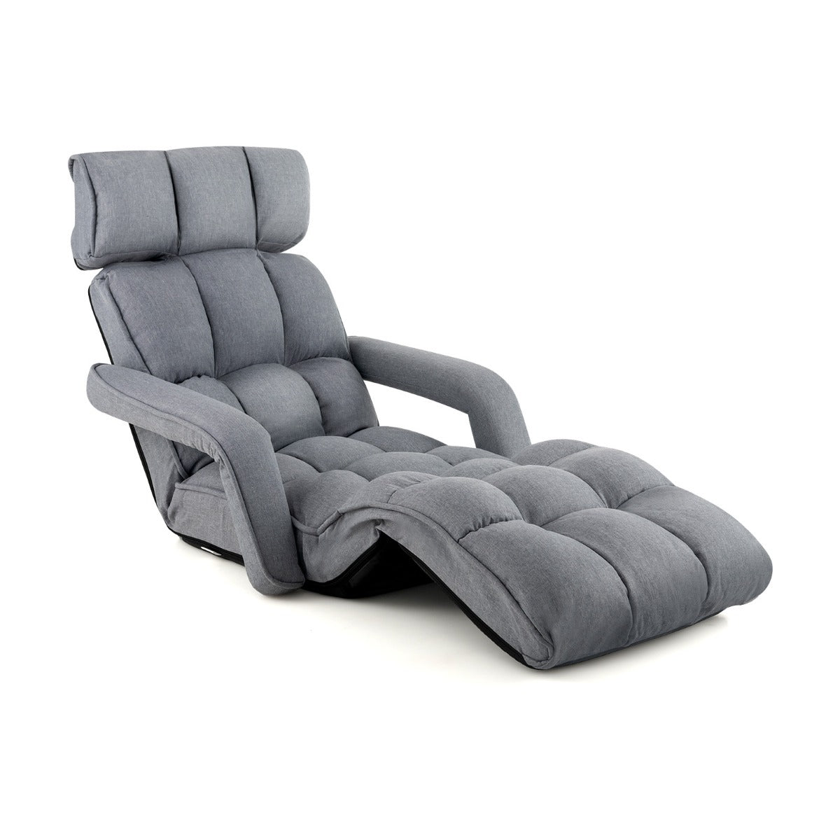 Solstol – Fällbar bäddsoffa med justerbara positioner – 6 72 x 61 x 46,5 cm – Grå