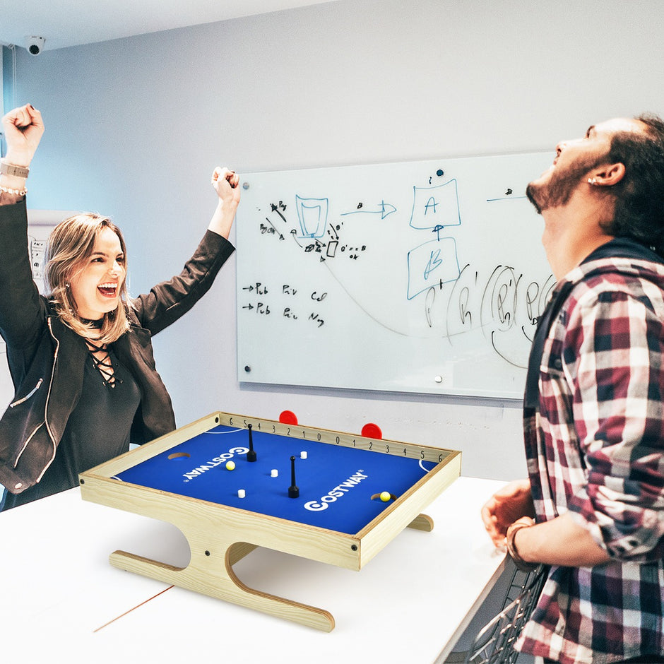 Magnetiskt – minifotbollsbord med bollar och magnetiska handtag för spelare +Blå – 2 2 2 – Natur