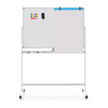 Dubbelsidig – mobil skrivtavla Höjdjusterbar magnetisk – 120 x 80 cm – Vit