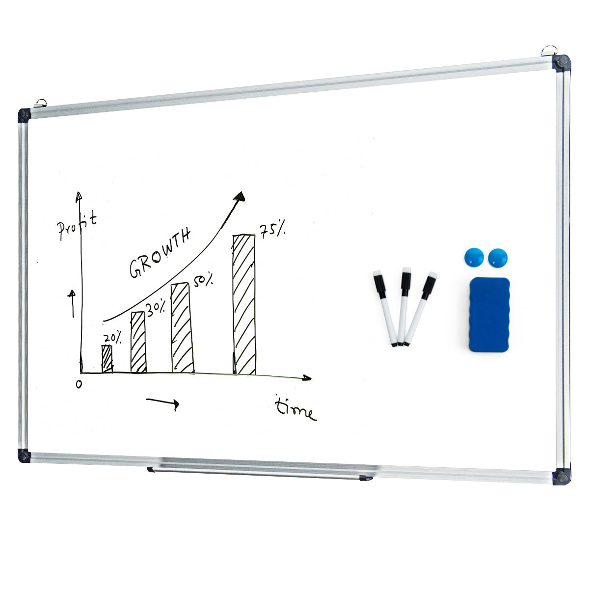 Whiteboard – Magnettavla Skrivtavla Väggtavla Memoboard med aluminiumram (70 x cm) – 50 – Vit
