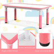Barnbord – med stolar set graffiti bordsskiva Höjdjusterbar barnsittgrupp – 4 – Rosa