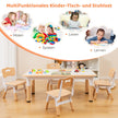 Barnbord – med stolar set graffiti bordsskiva Höjdjusterbar barnsittgrupp – 4 – Natur